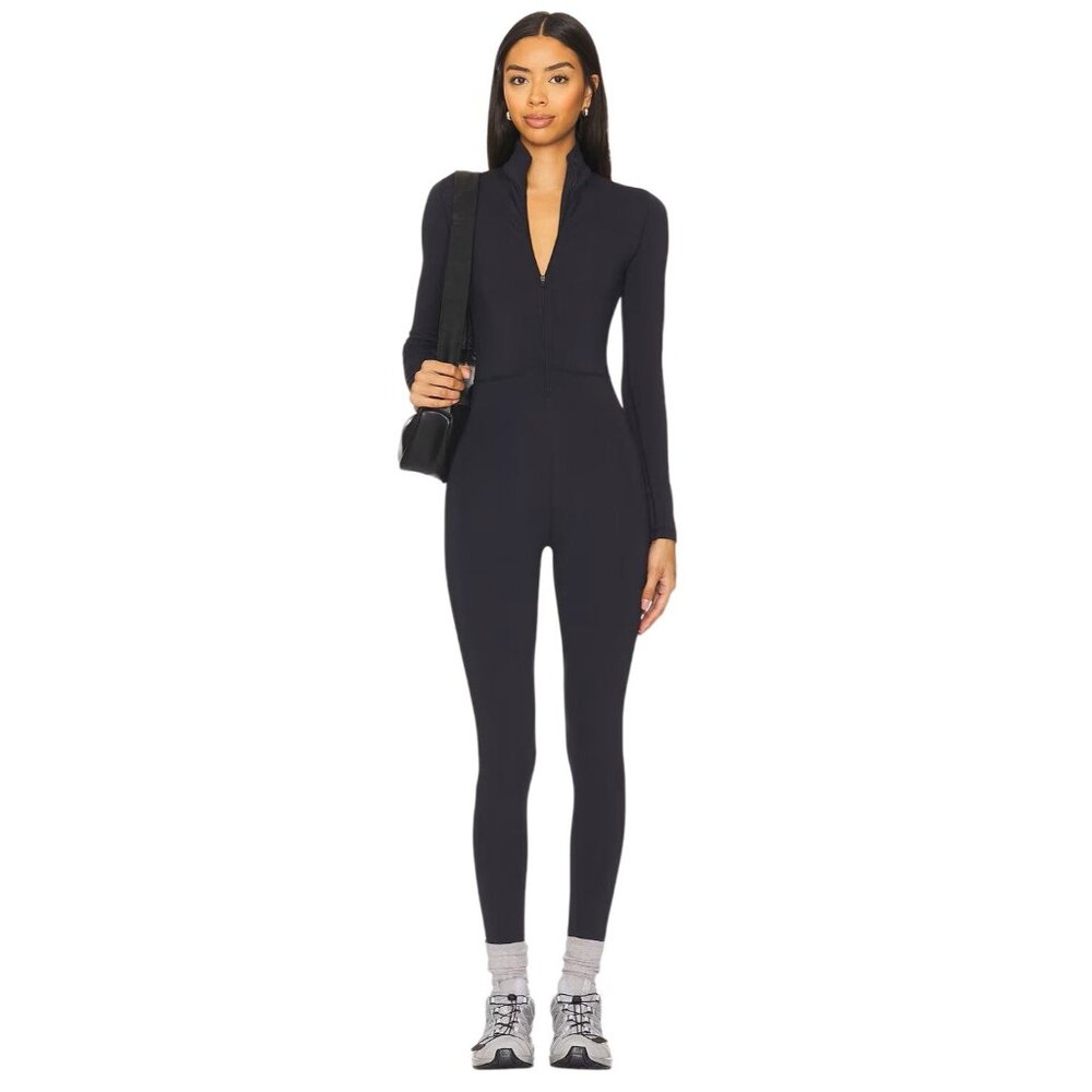 WellBeing + BeingWell WarmWell Olivos Zip Up Jumpsuit in Black XXSmall New Women